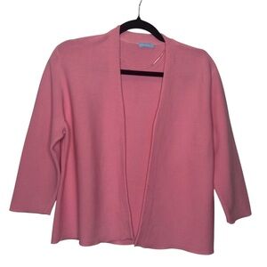 J. McLaughlin Rose Pink Open-Front Bolero Women's Cardigan 3/4 Sleeve Sweater XL
